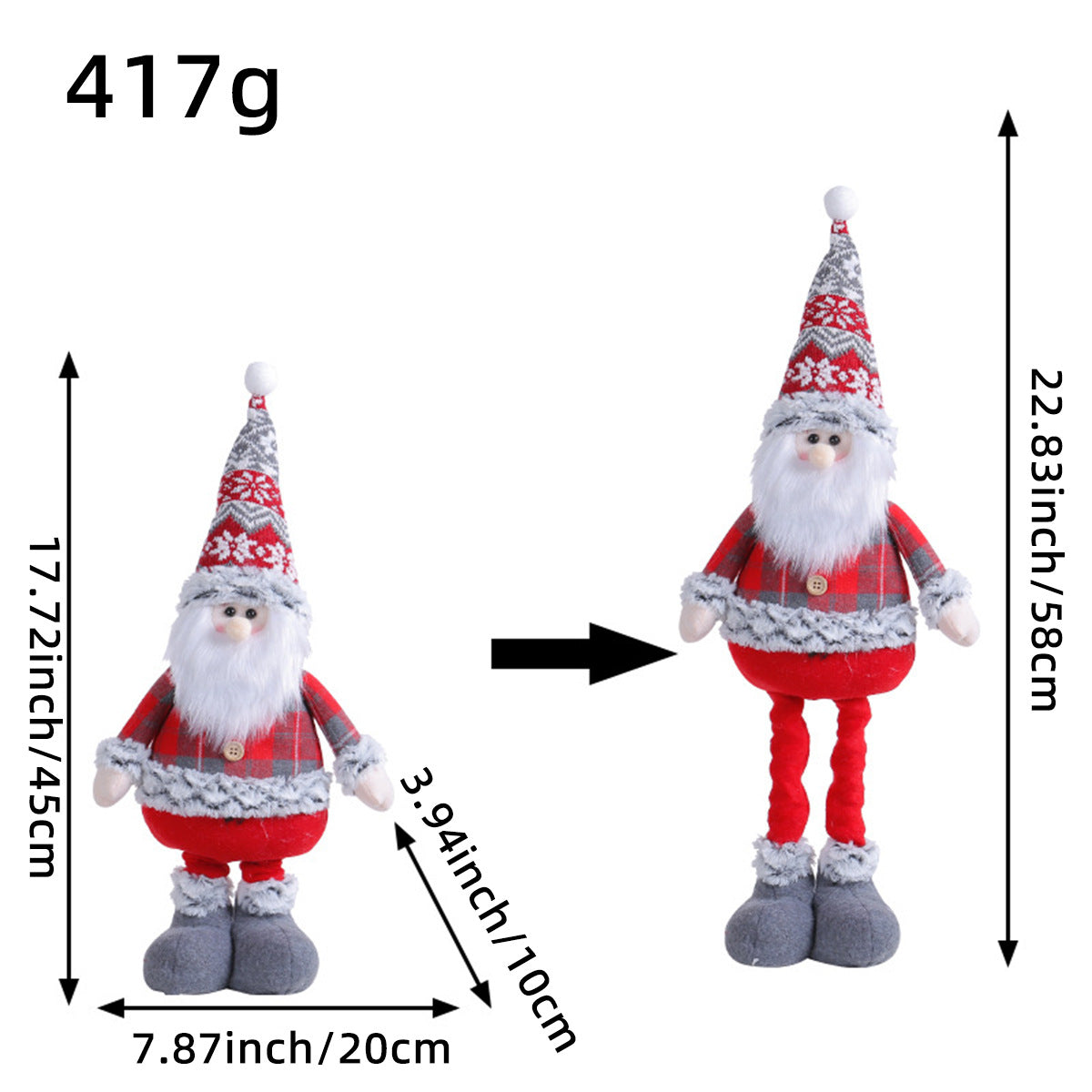 A variety of Christmas standing telescopic doll hotel window Christmas snowman elk doll decorative ornaments