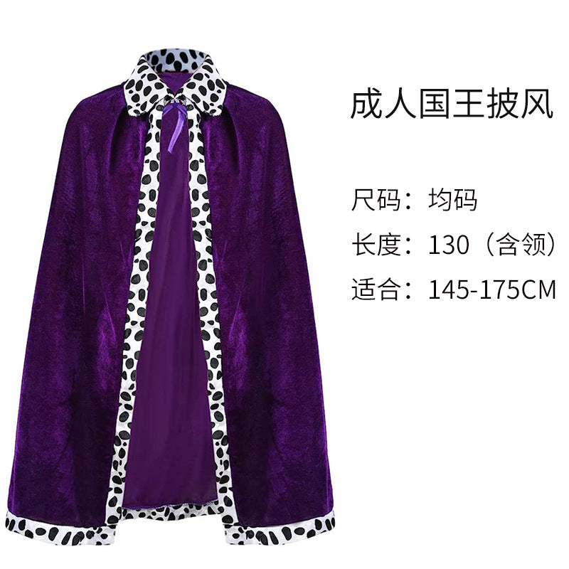 Halloween Costume Kids Adult Birthday Party Show Christmas King Prince Cloak Red Cloak Shawl