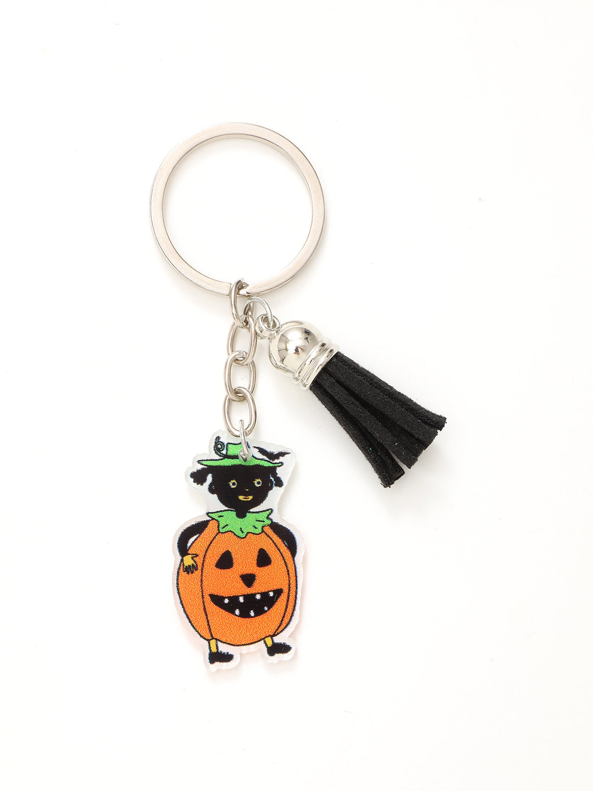 New Halloween Funny Acrylic Keychain Bat Pumpkin Head Witch Tassel Pendant Bag Accessories Pendant