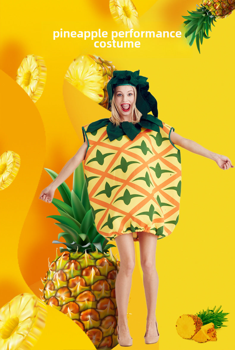 New Fruit Pineapple Style Play Dress Halloween cosplay Stage Performance Hooded Pineapple Costume
