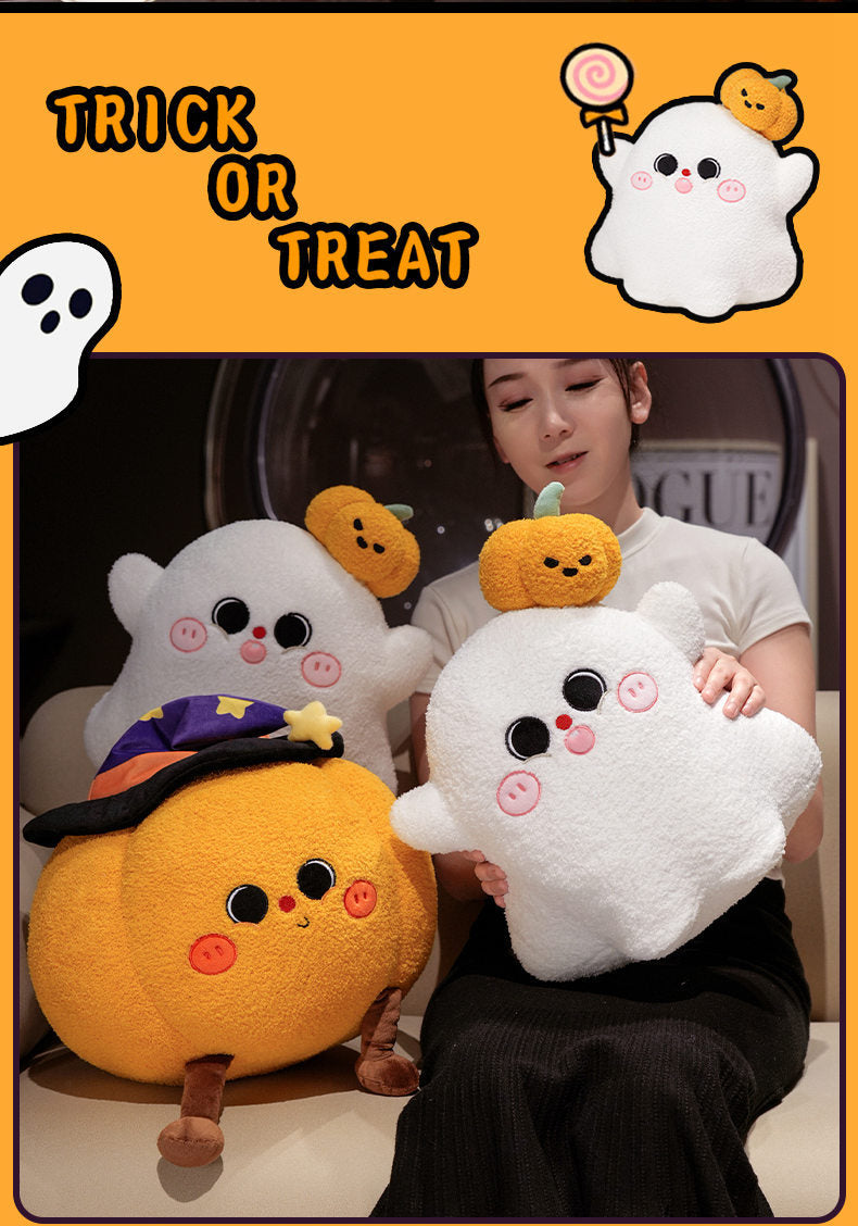 Cute Halloween Pumpkin Doll Ghost Imp Pillow Plush Toy Decoration Sofa Ornament Doll
