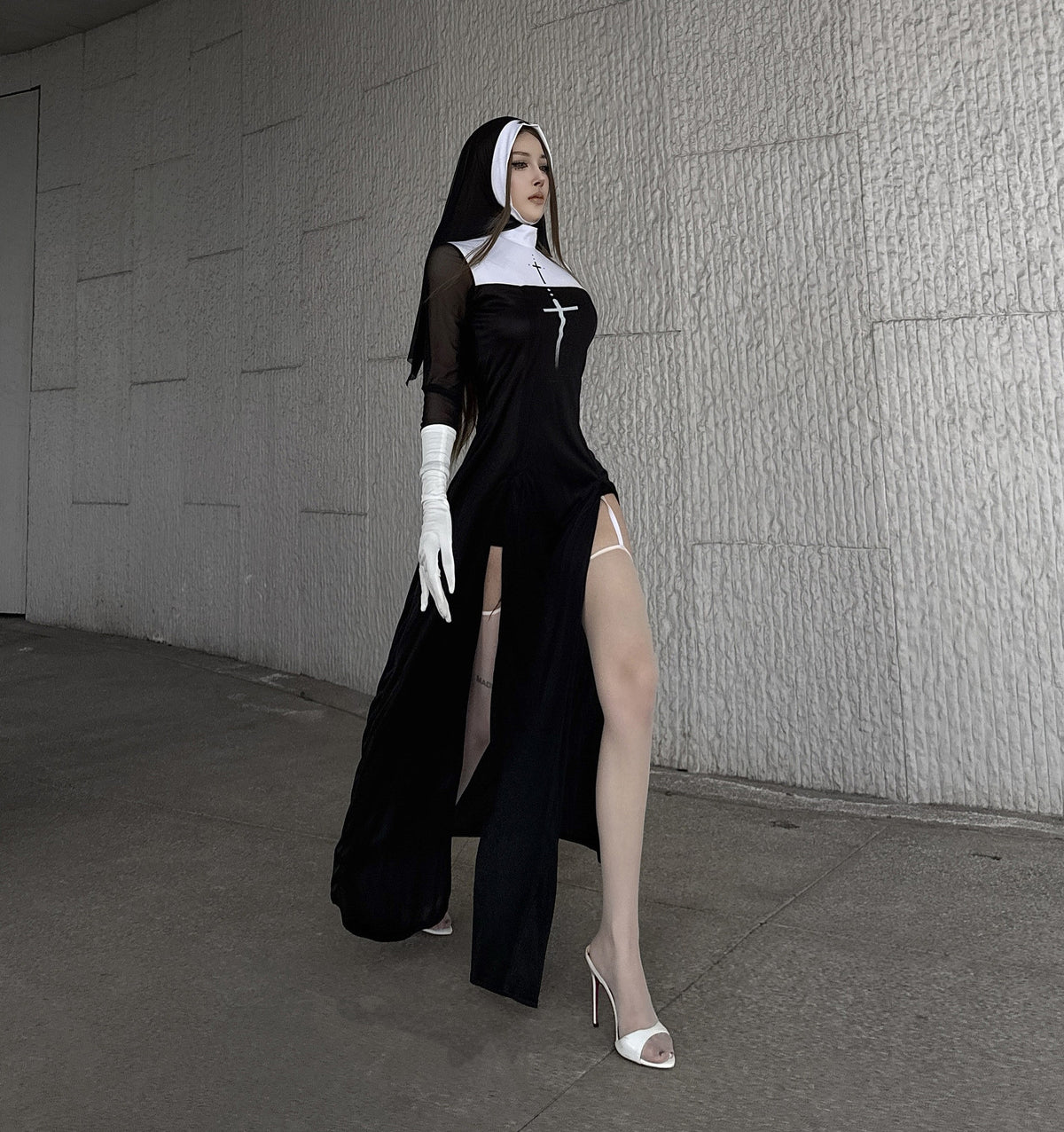 2025 New Halloween Adult Sexy Nun Cross Nurse Carnival Cosplay Costume