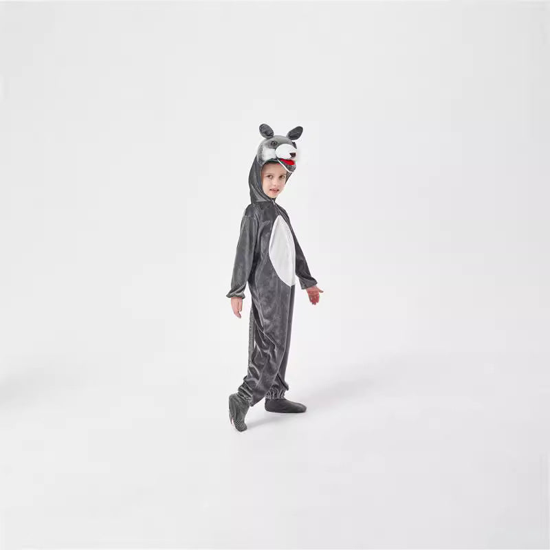Halloween Big Bad Wolf Plays Parent-Child Animal Siaman Children's Drama Stage Performance Costume Big Tail Wolf