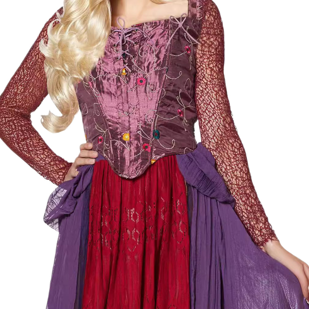 Cross-Border Halloween Witch Winifred Cos Medieval Palace Long Dress Cosplay Stage Performance Costume