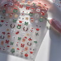Crystal Diamond Happy Christmas Nail Art Stickers Tomoni Embossed Ins Cute Elk Gingerbread Man Nail Sticker Decoration