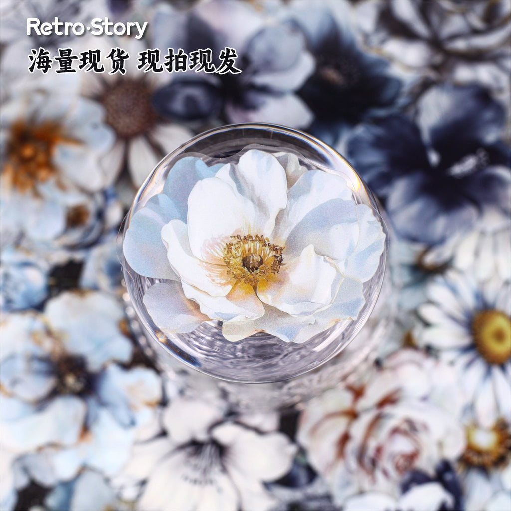 Retrostory Ink Flower Spectrum Series Landscaping Stickers Creative Handbook Creative Decoration Collage Material Paper Stickers