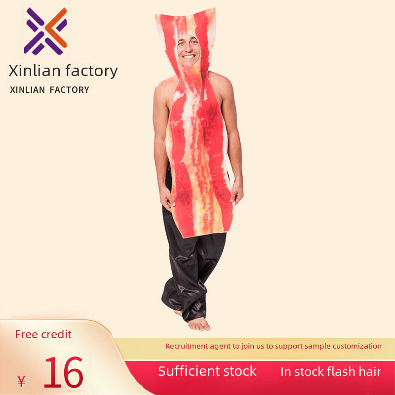 Mardi Gras Halloween cosplay Masquerade Costume Stage Performance Costume Men's Adult Bacon Costume