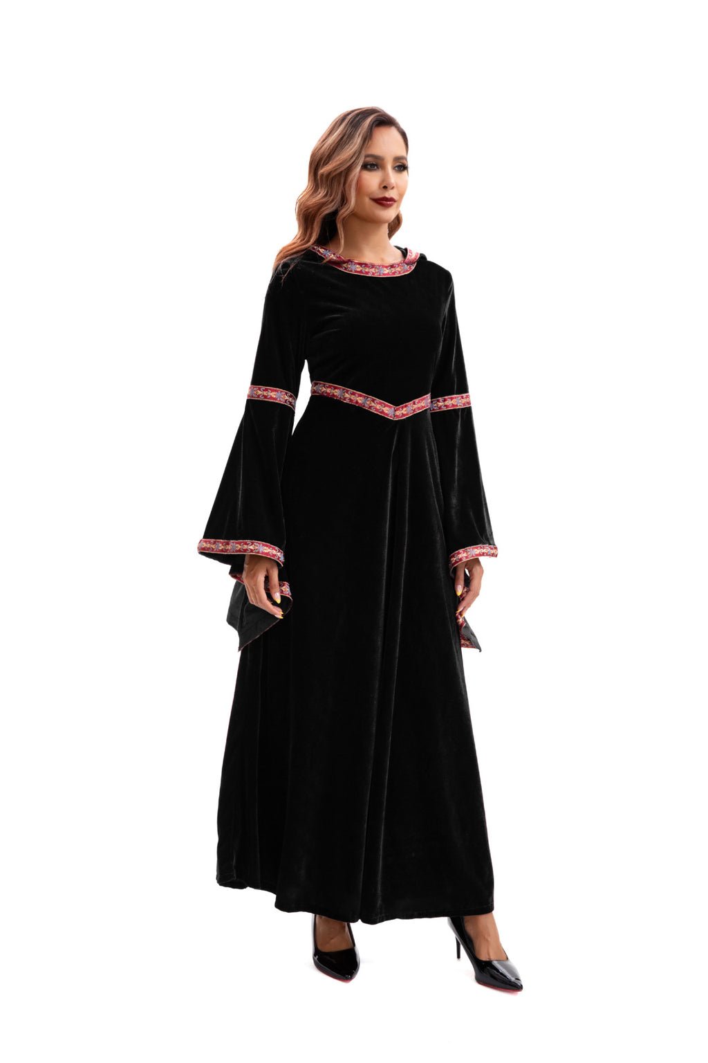 2025 Halloween Family Costume Performance Costume Party Performance Costume Adult European Medieval Burgundy Vampire