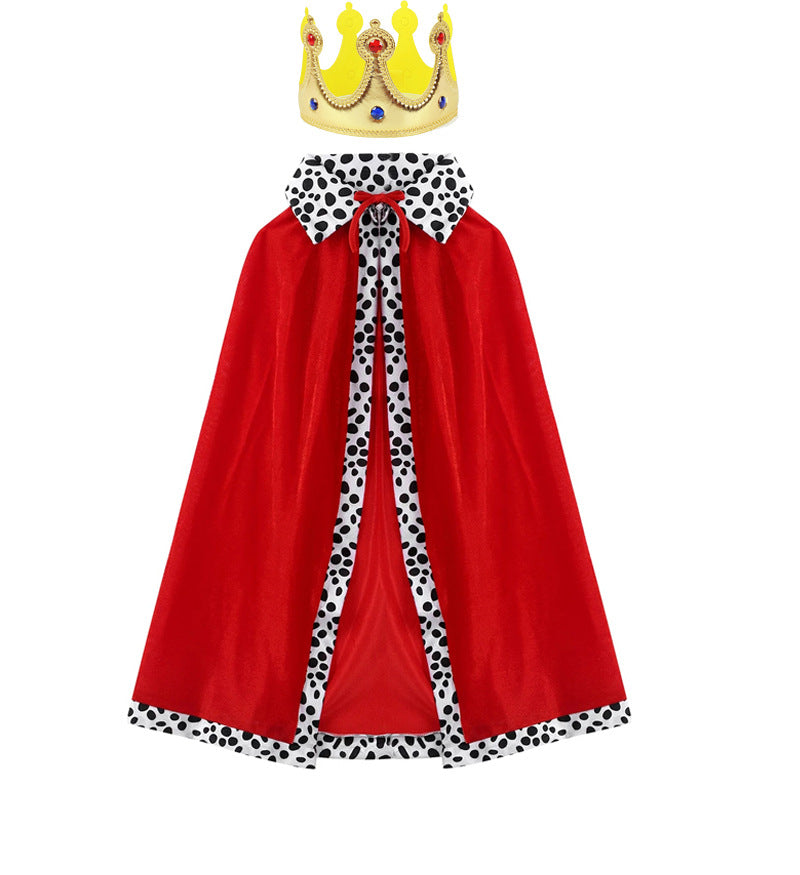 Halloween Costume Kids Adult Birthday Party Show Christmas King Prince Cloak Red Cloak Shawl