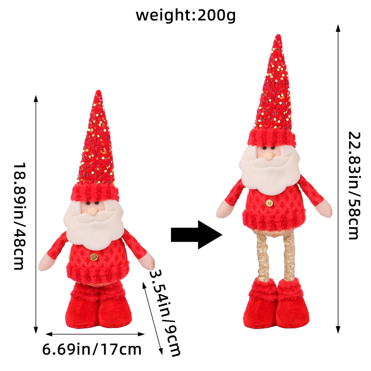 A variety of Christmas standing telescopic doll hotel window Christmas snowman elk doll decorative ornaments