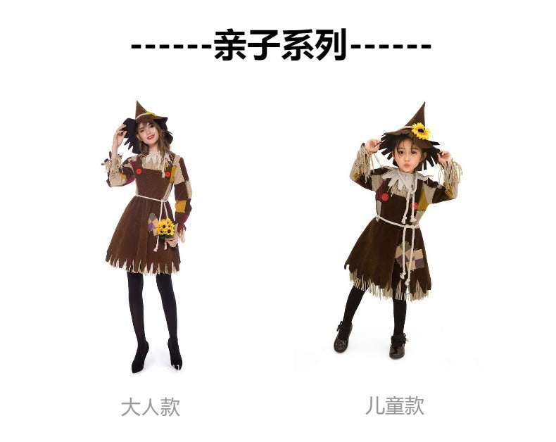 Halloween Adult Wizard of oz Family Stage Performance Scarecrow Costume Witch Witch Performance Cosplay