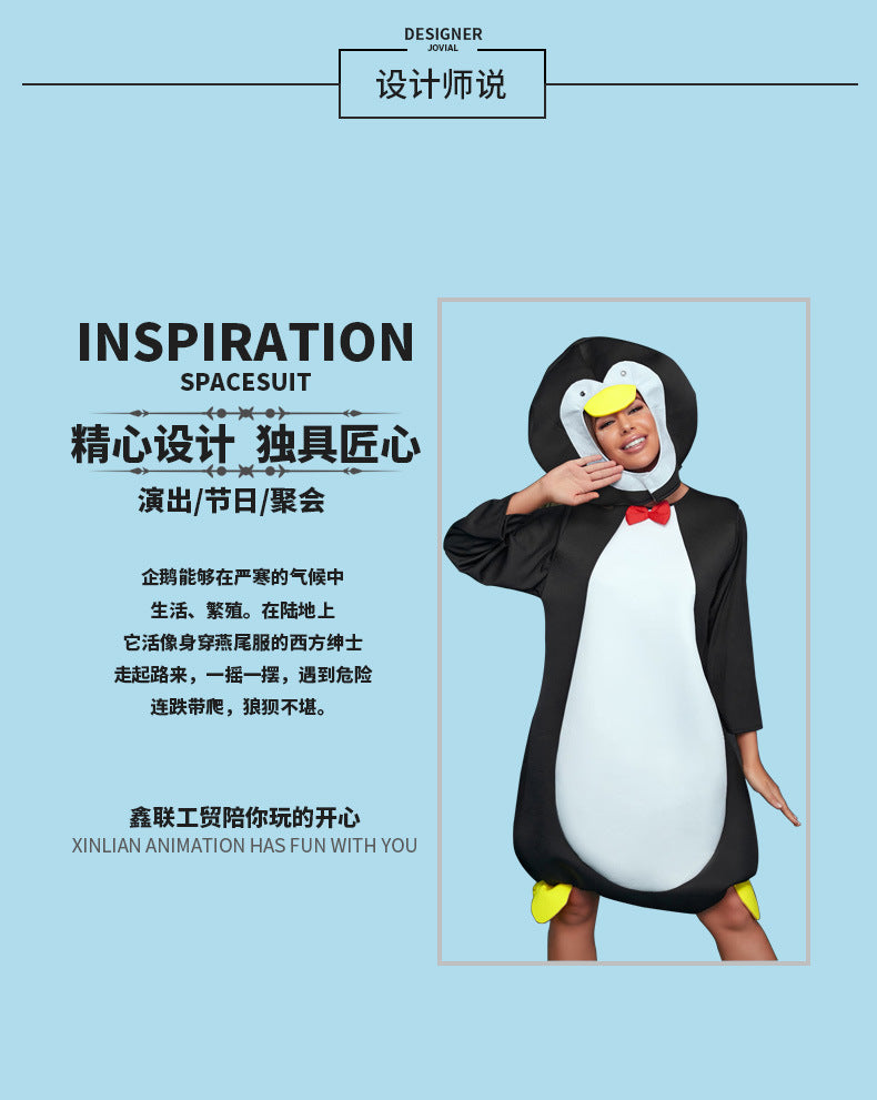 Manufacturer Wholesale Christmas Holiday Animal Costumes Cartoon Penguin Stage Performance Cosplay Costumes