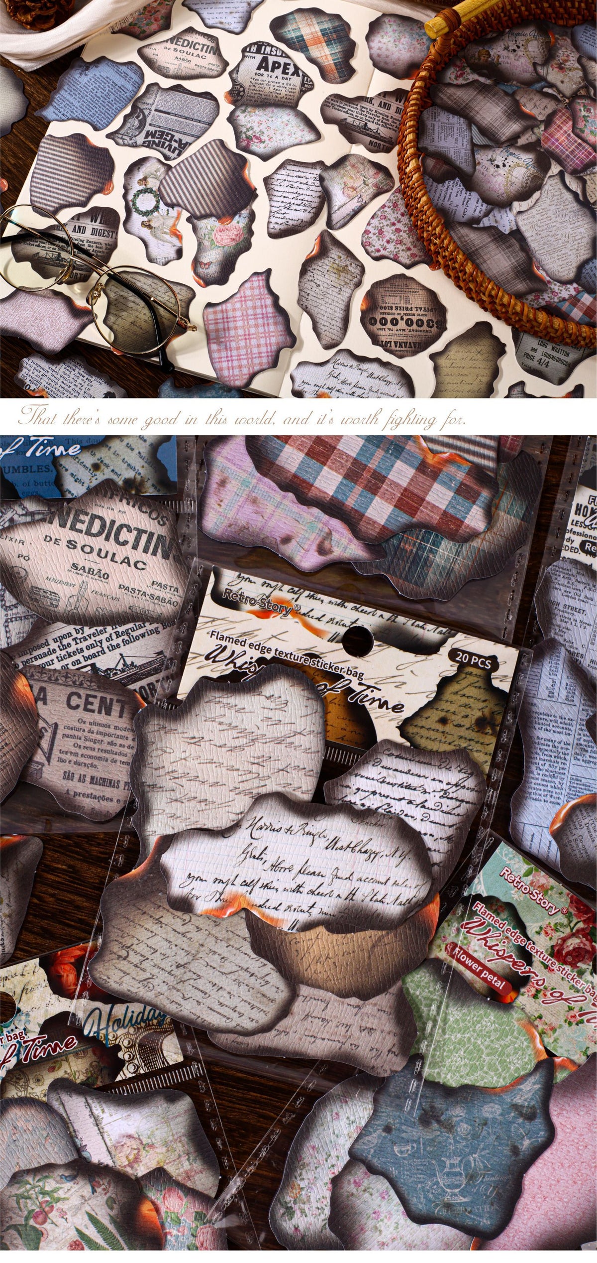 Retrostory Time Fragments Series Creative Sticker Pack Retro Style Base Decoration Collage Landscaping Journal Stickers
