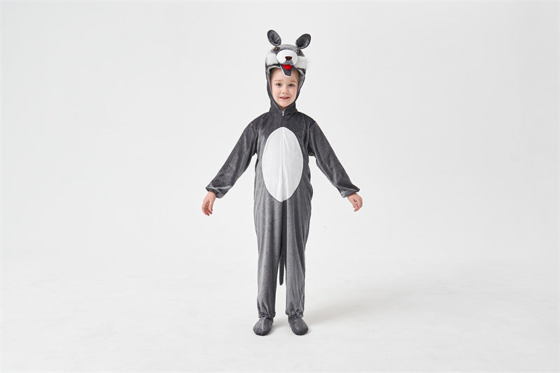 Halloween Big Bad Wolf Plays Parent-Child Animal Siaman Children's Drama Stage Performance Costume Big Tail Wolf