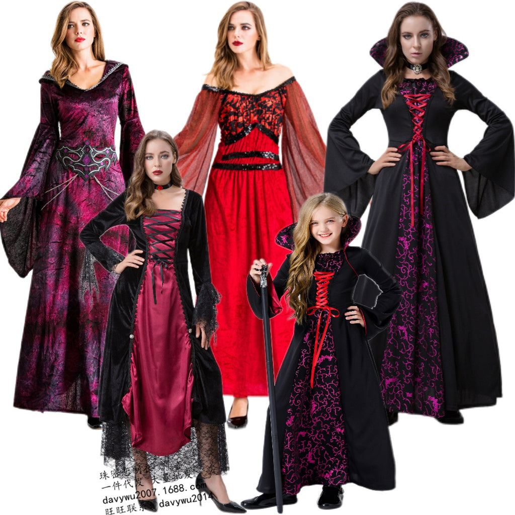 Halloween Masquerade Costume Family Vampire Witch Cos Movie Palace Haunted House Event Costume