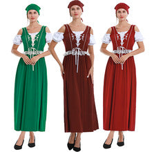Large Size Halloween European and American Popular Women's Medieval Vintage Hooded Dress Square Collar Trumpet Sleeve Large Dress