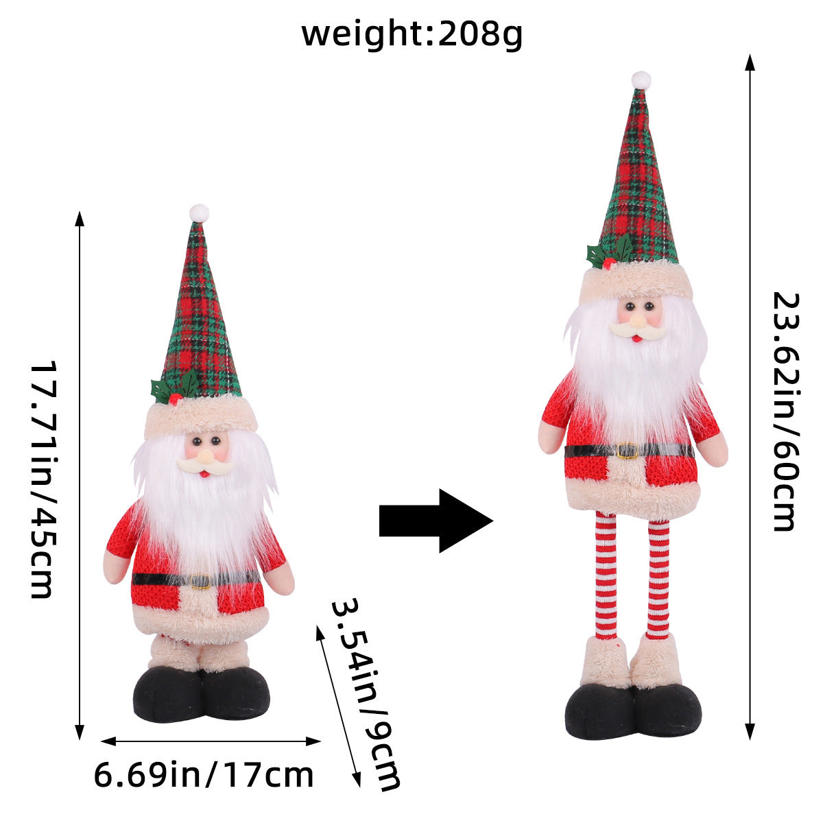 A variety of Christmas standing telescopic doll hotel window Christmas snowman elk doll decorative ornaments