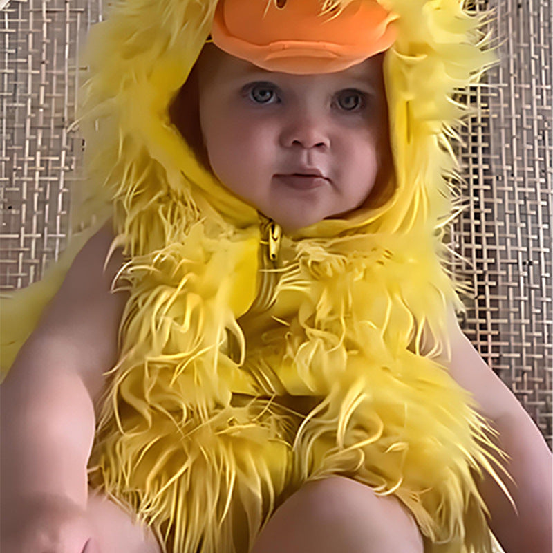 Foreign trade new Halloween animal costume cute little yellow duck children hooded vest cosplay costume