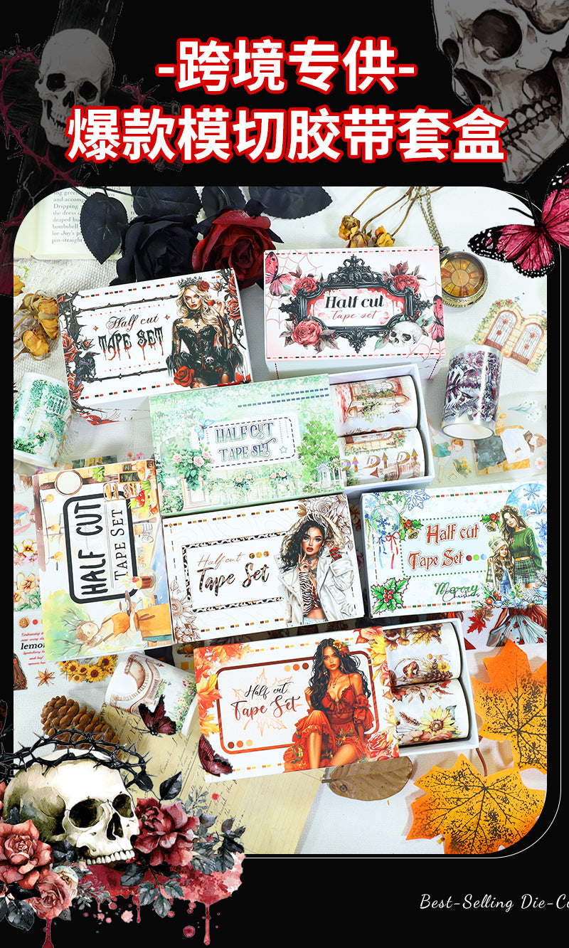 Foreign Trade Cross-Border Hot-Selling Halloween and Christmas Planner Materials DIY Decoration No-Cut Die-Cut Pet Planner Tape