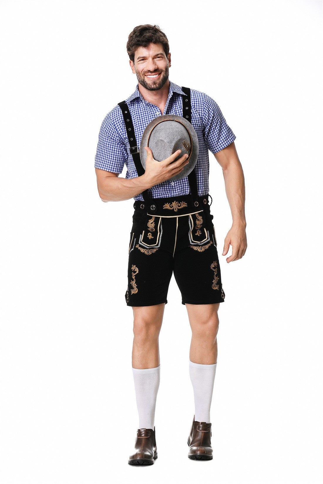 Halloween Costume Wish German Oktoberfest Costume Men's Overalls Suit Adult Stage Cosplay Costume