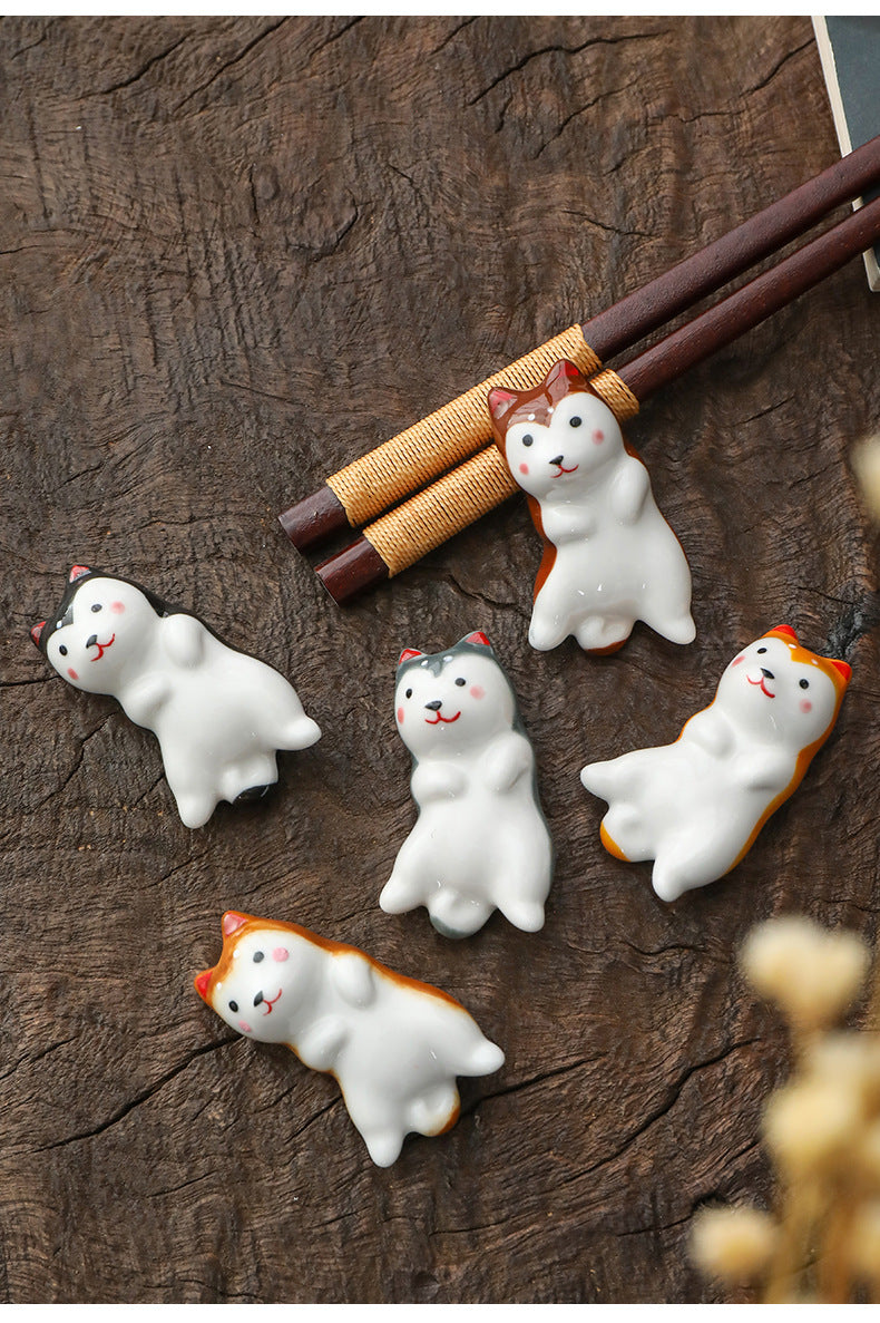 Cute Cat Ceramic Chopsticks Holder Stand Fine Design Chopstick Rack Pillow Care Rest Japanese Style Kitchen Tableware Tools New