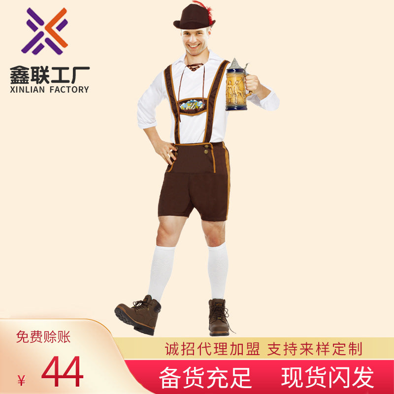 German Oktoberfest Men's Adult Performance Costumes Alpine Folk Costumes Stage Performance Role-Playing