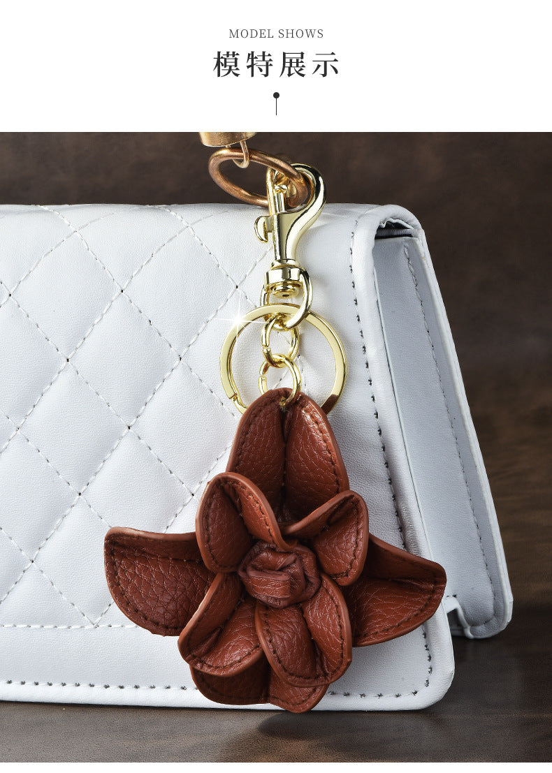 Bag Keychain, Clothing Decoration Pendant, Backpack Pendant, Heart Petal Pendant, Pu Leather Cotton-Filled Pendant
