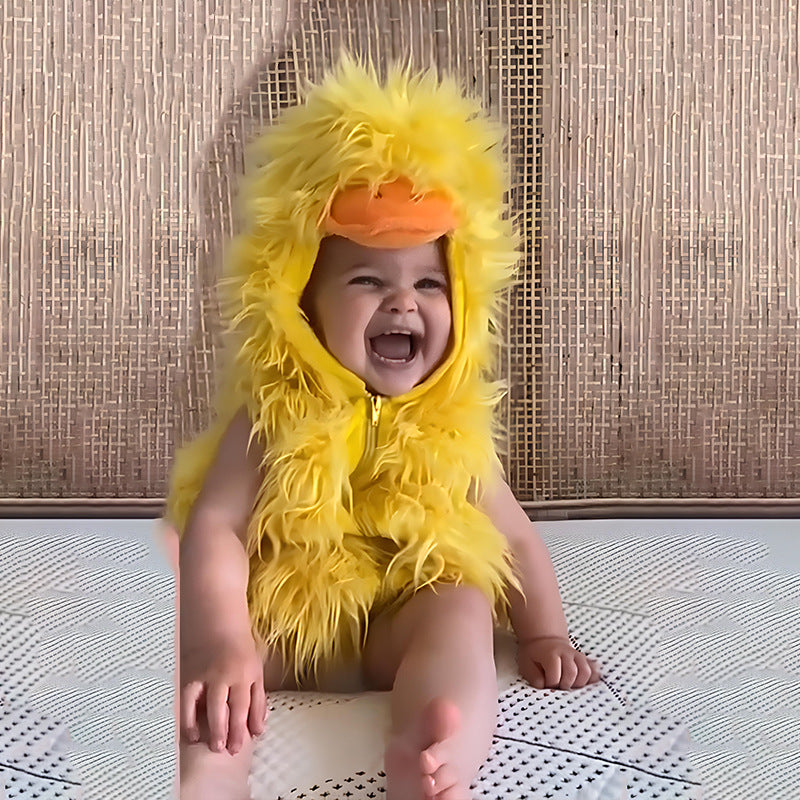 Foreign trade new Halloween animal costume cute little yellow duck children hooded vest cosplay costume