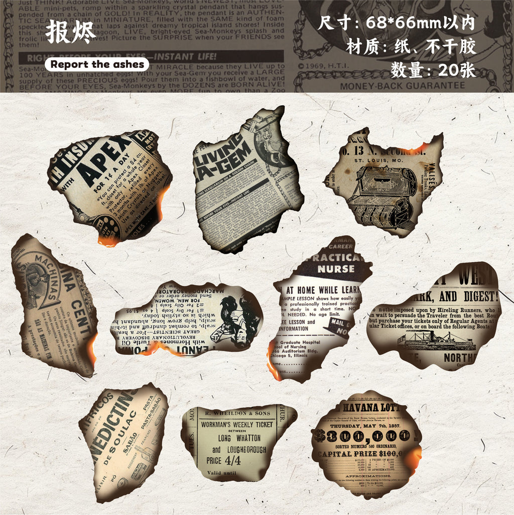 Retrostory Time Fragments Series Creative Sticker Pack Retro Style Base Decoration Collage Landscaping Journal Stickers