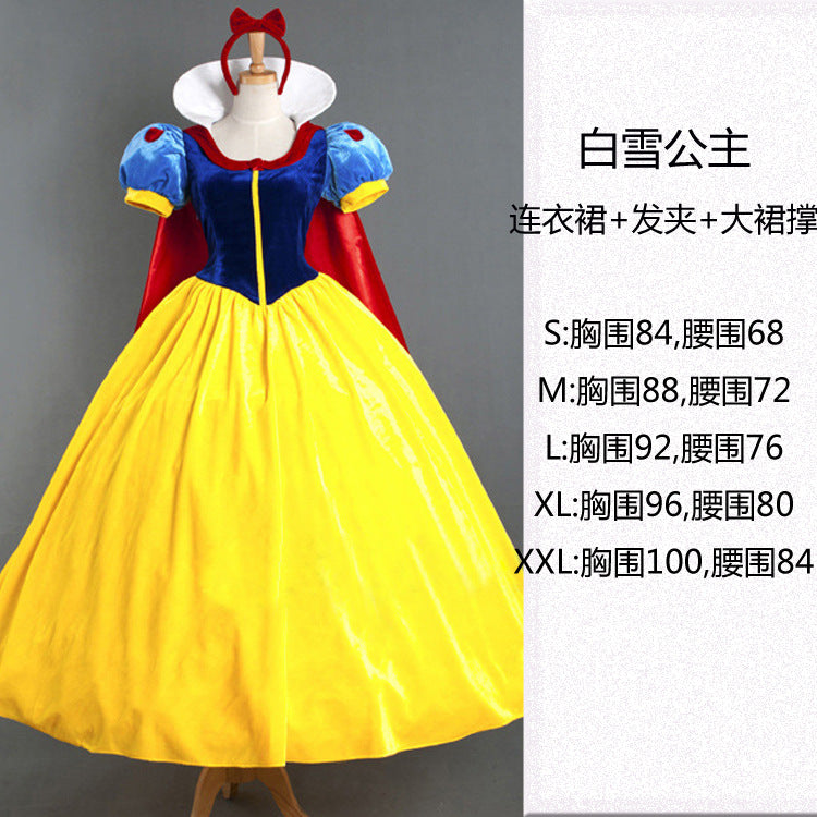 Adult Halloween Snow White Bell Cinderella Ice Sleeping Beauty Rapunzel Party Stage Performance Princess Dress