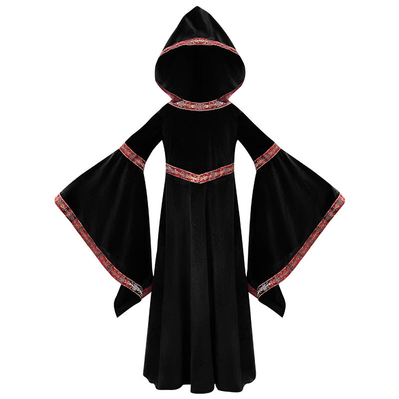 2025 Halloween Family Costume Performance Costume Party Performance Costume Adult European Medieval Burgundy Vampire