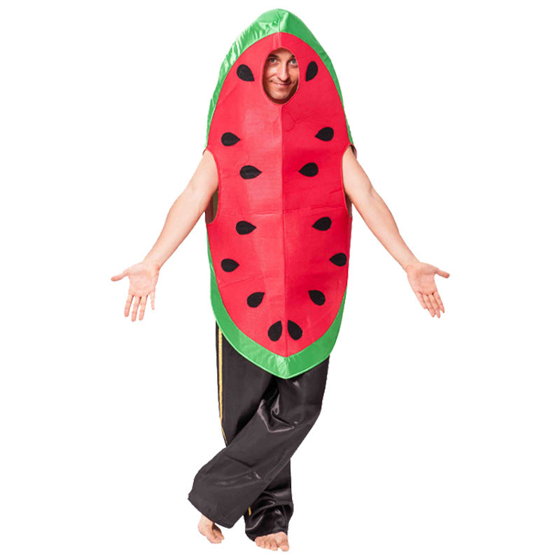 Source Factory Halloween Stage Performance Fruit Playing Suit New Adult Big Red Watermelon Dance Suit