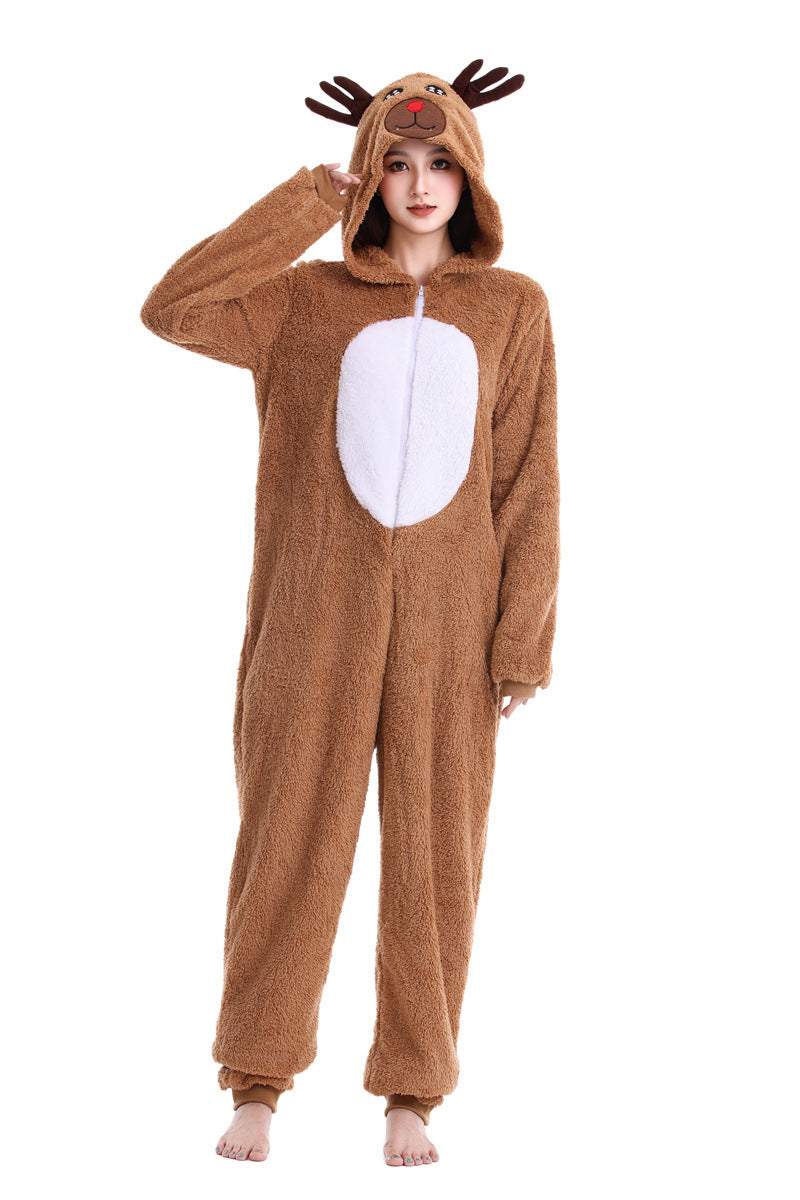 halloween elk caribou play flannel animal conjoined elk christmas performance show stage caribou