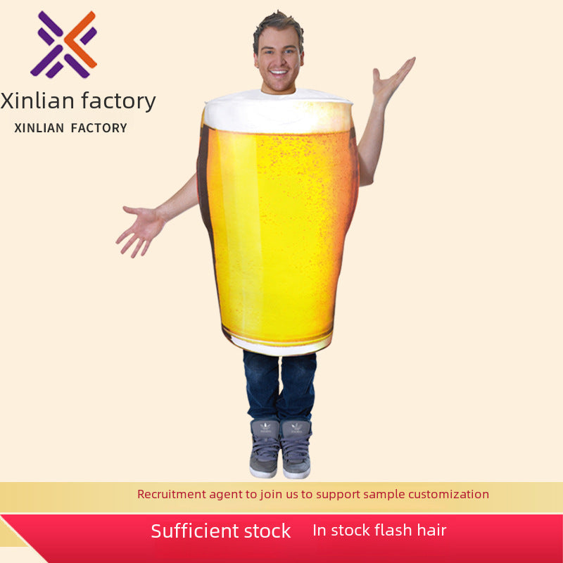 Cross-border supply Halloween beer mug performance costume cosplay role-playing funny adult male performance costume