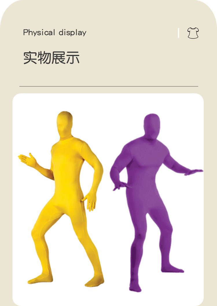 Halloween Invisibility Man in Black Costume cos Ninja Invisible Man Adult Tights Stage Performance Costume