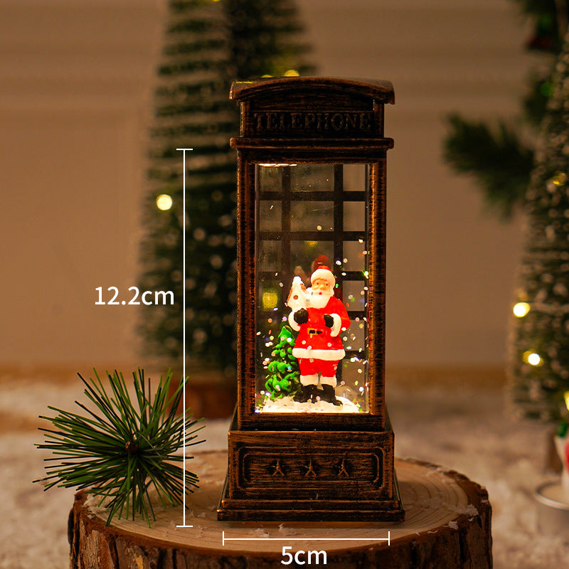 Christmas vintage portable lamp luminous water filling wind lamp Christmas decoration atmosphere lamp Christmas tree decoration wind lamp ornaments