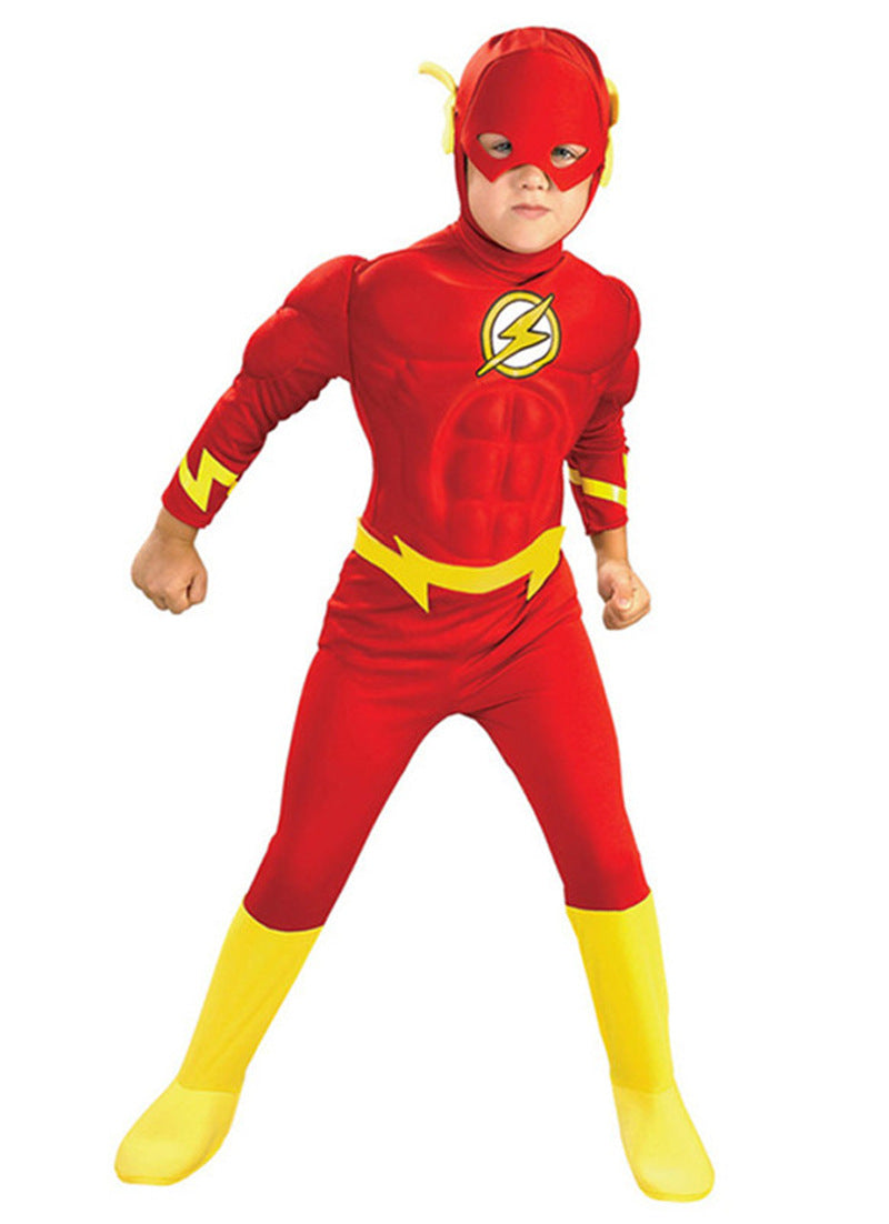 Halloween Kids Superhero Muscle Dress Up The Flash Dress Up Boys Anime Figure Cosplay Costume