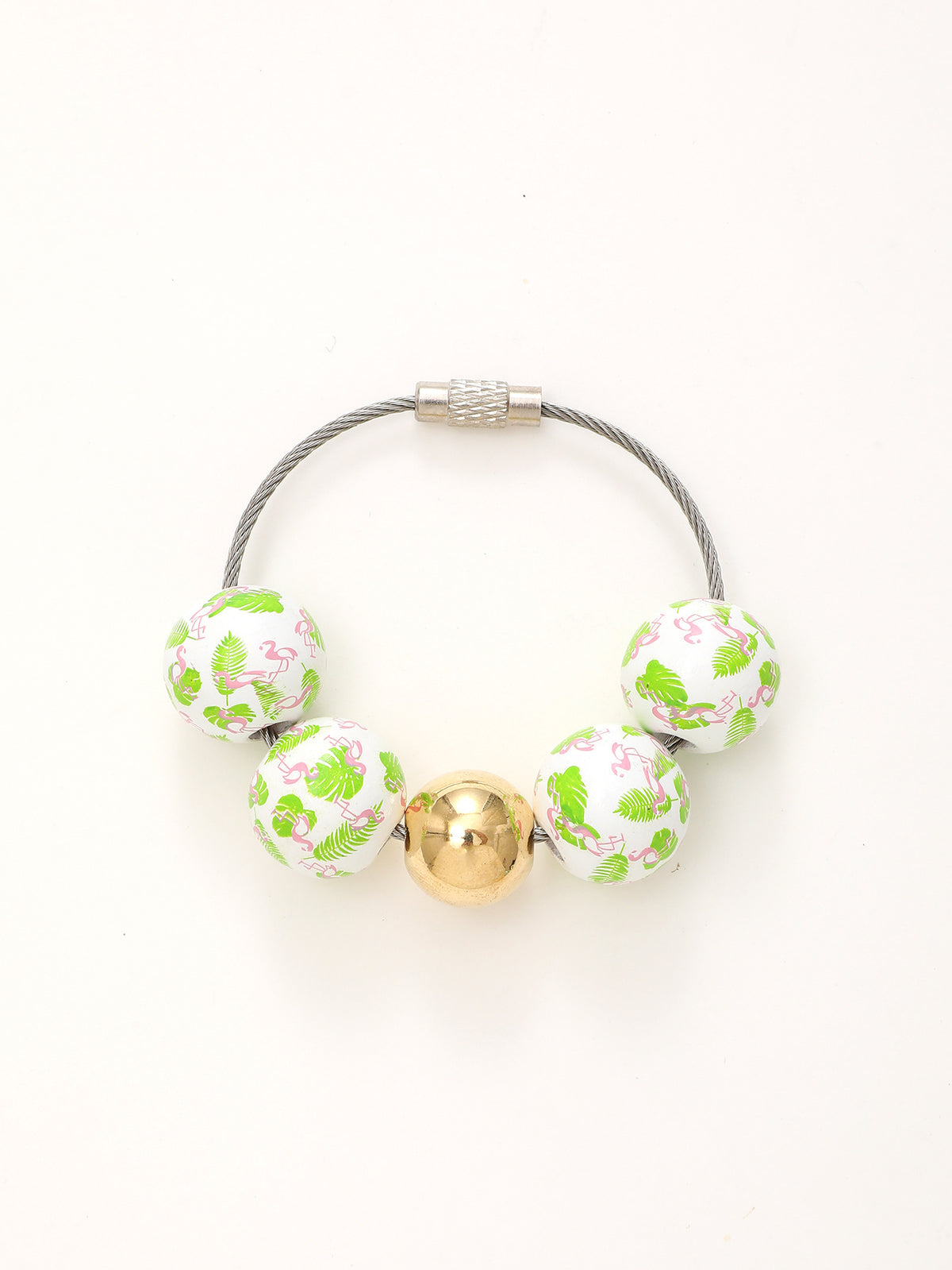 Sporty Baseball Independence Day Halloween Wooden Beads Wooden Fruit Summer Party Keychain Bracelet