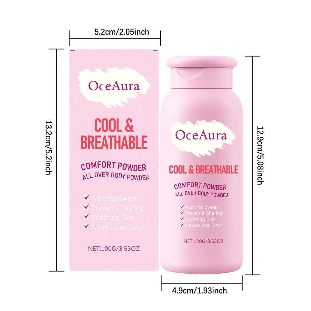 Dry Talcum Powder Remove Odor Sweating Moisture Refreshing Body Inner Thigh Absorption Natural Comfortable Sensitive Skin Care