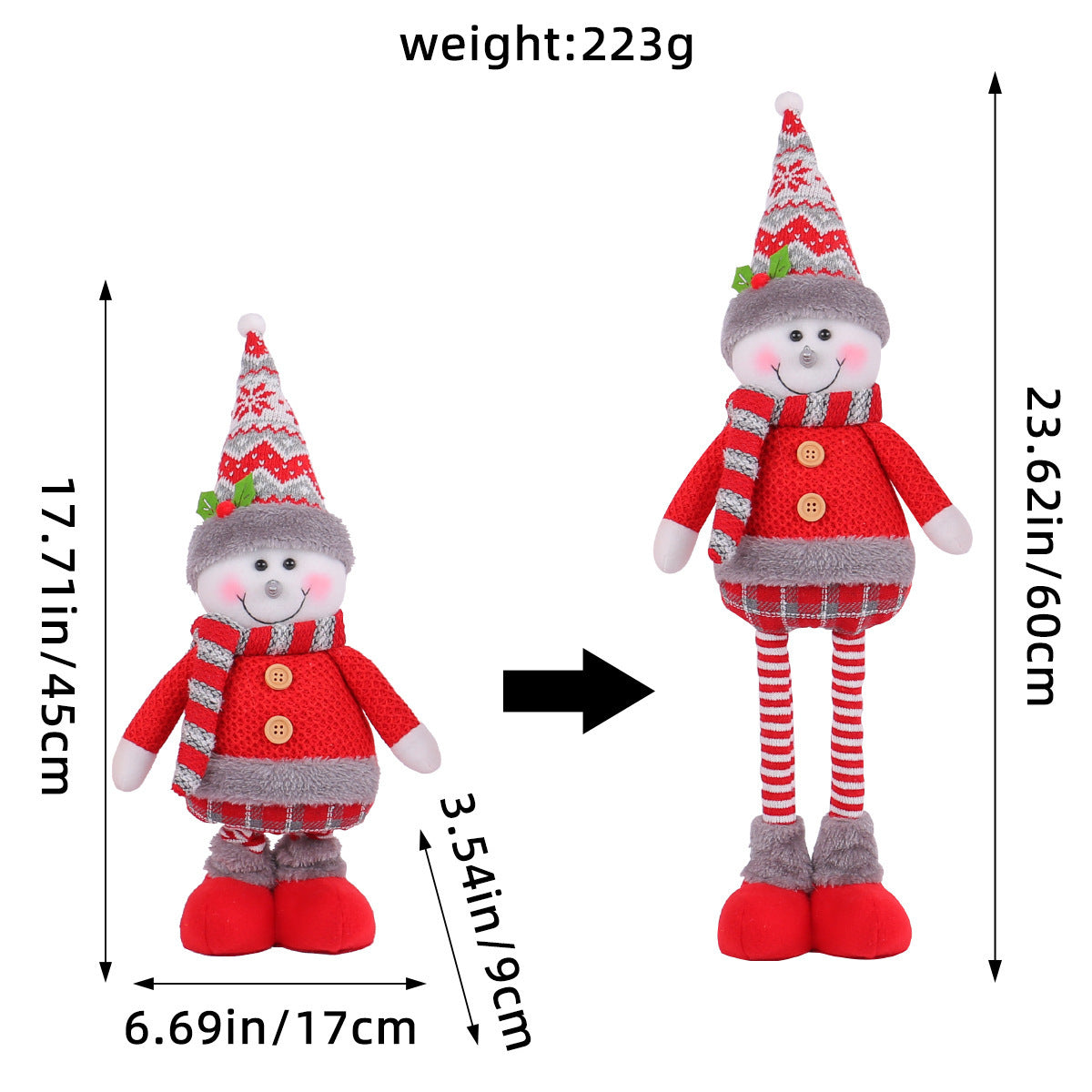 A variety of Christmas standing telescopic doll hotel window Christmas snowman elk doll decorative ornaments
