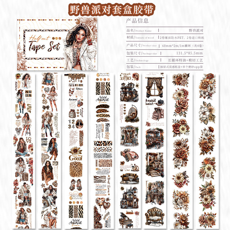 Foreign Trade Cross-Border Hot-Selling Halloween and Christmas Planner Materials DIY Decoration No-Cut Die-Cut Pet Planner Tape