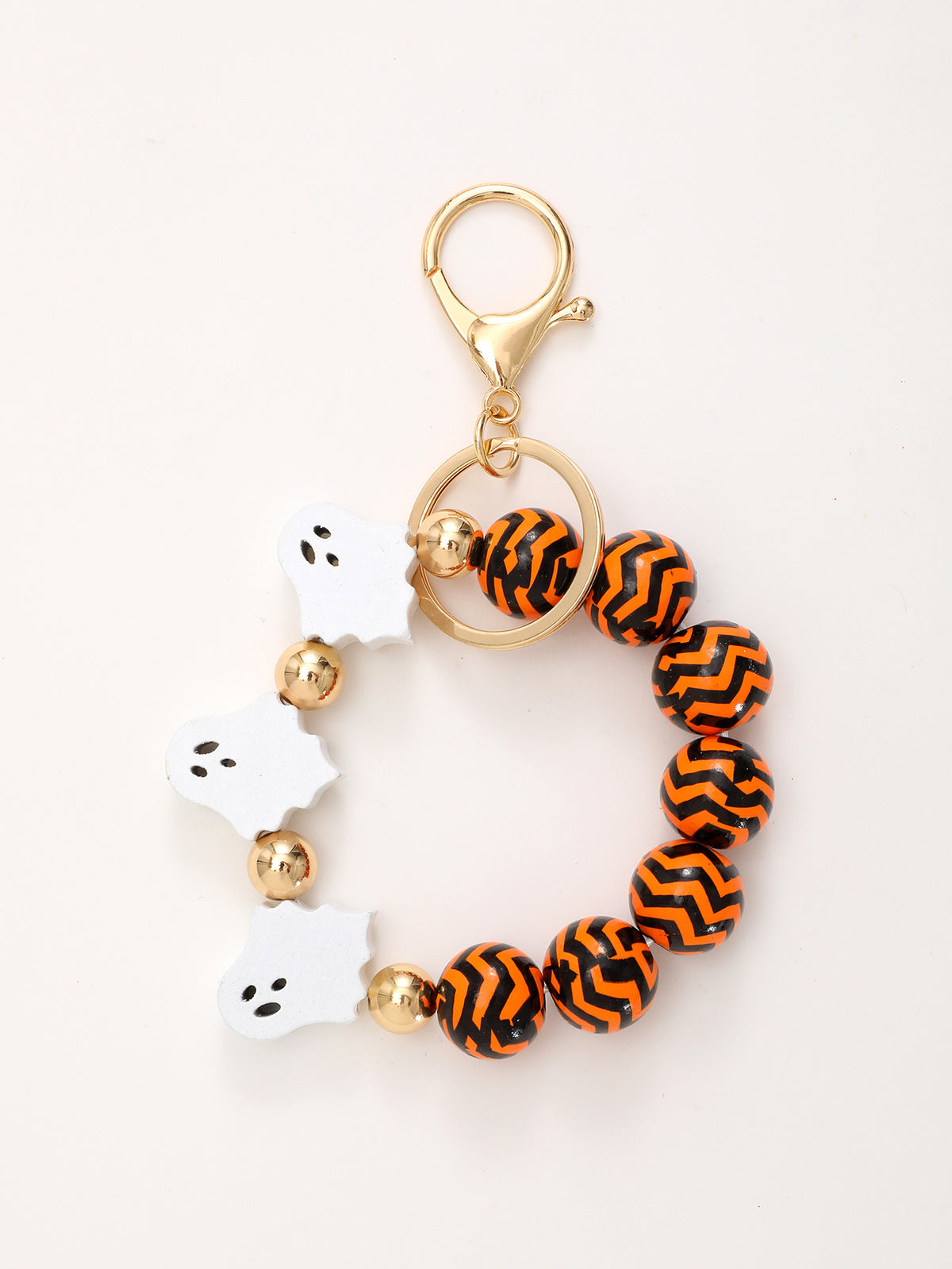 Sporty Baseball Independence Day Halloween Wooden Beads Wooden Fruit Summer Party Keychain Bracelet