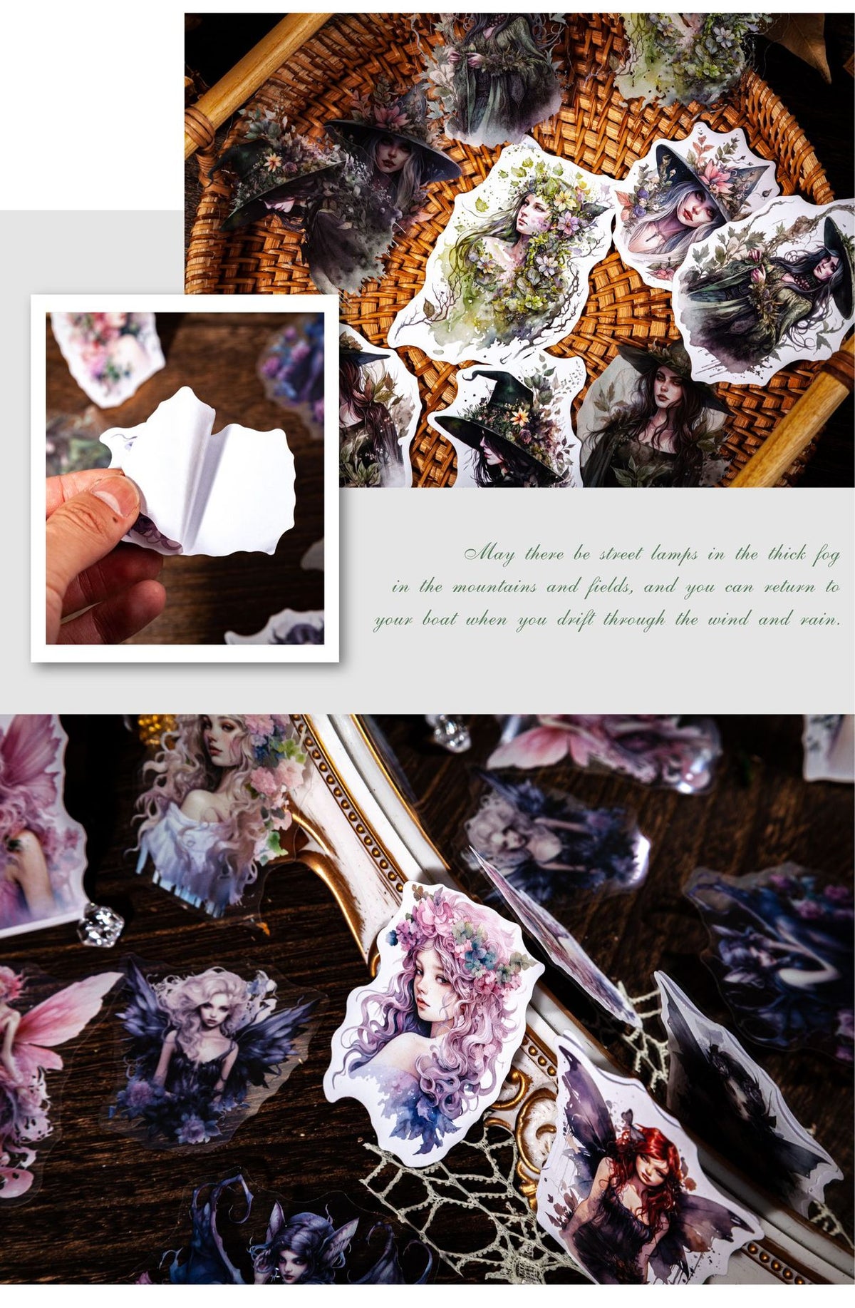Retrostory Magic Fairy Series Creative Stickers Background Self-Adhesive Base Decoration Journaling Landscaping Stickers