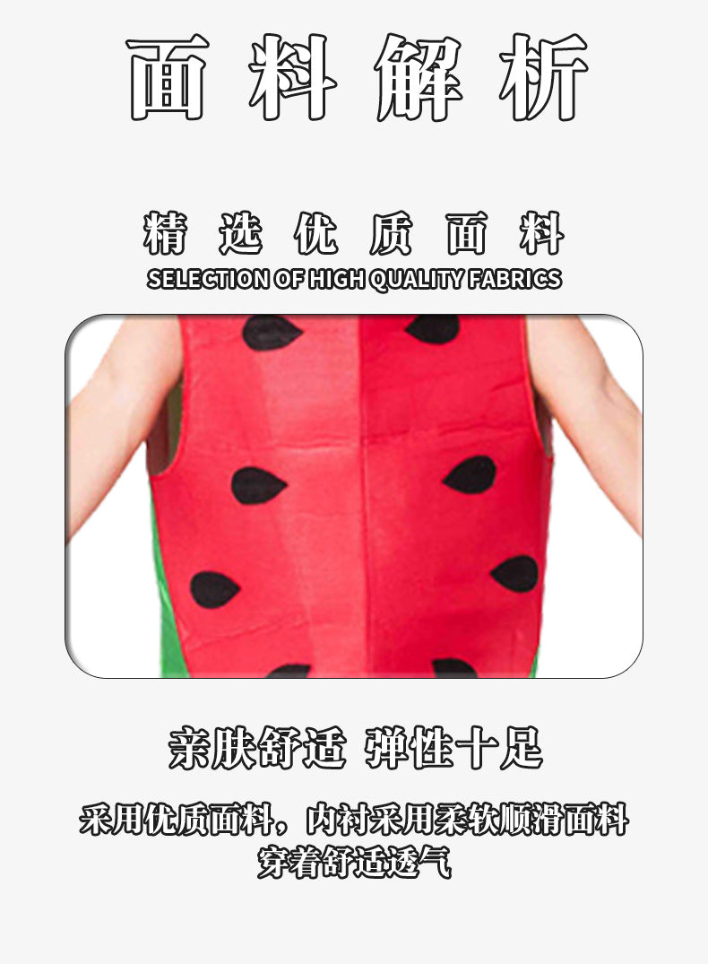 Source Factory Halloween Stage Performance Fruit Playing Suit New Adult Big Red Watermelon Dance Suit