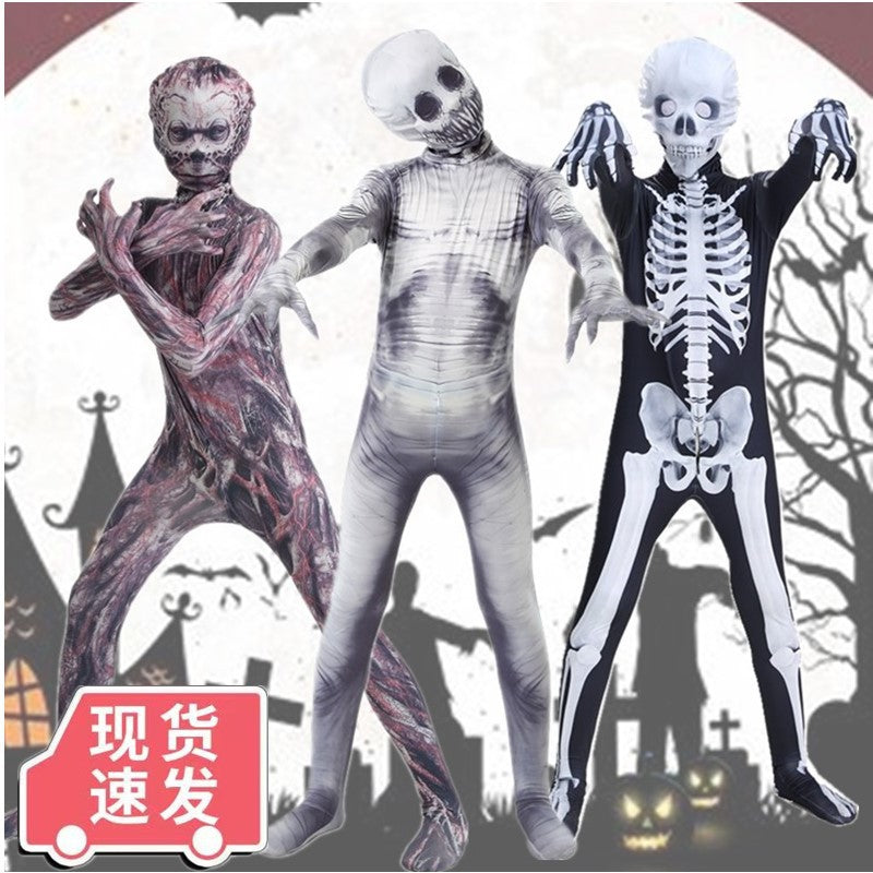 cross-border halloween children's costume cos horror costume jumpsuit zombie costume performance costume props performance costume