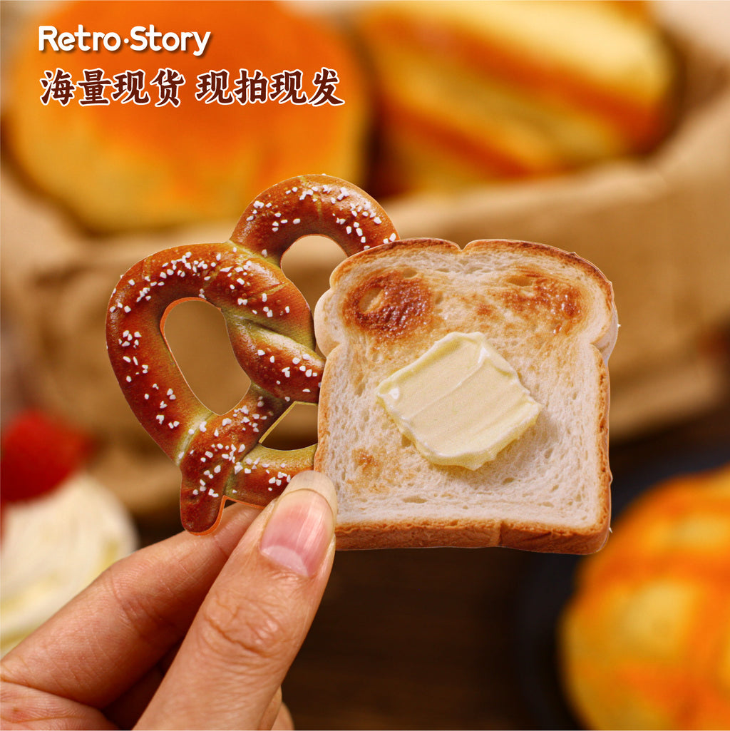 Retrostory Bread House Series Simulation Food Stickers Creative Niche Base Decoration Journal Material Sticker Pack