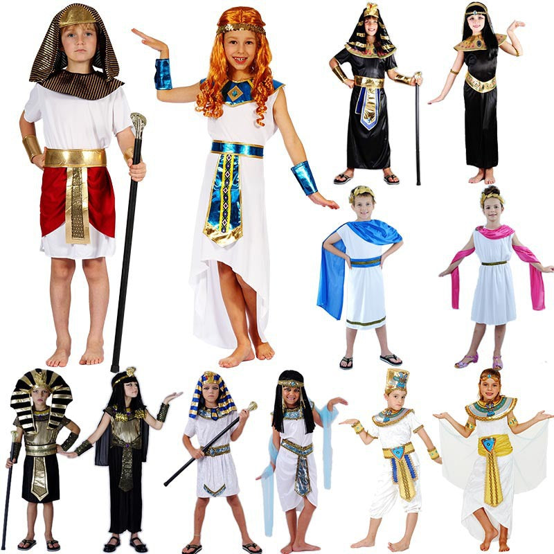 Children's Day Egyptian Pharaoh Costumes, Male and Female Princess Costumes, Ancient Greek Costumes, Prince Nile
