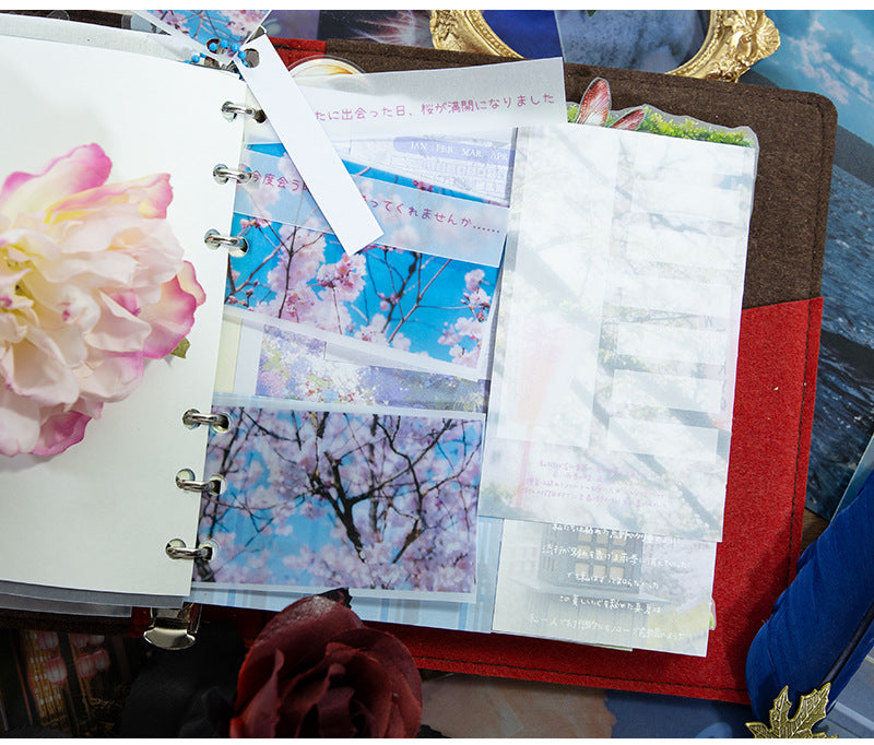 New Style Journal Background Sulfuric Acid Paper Diary Decoration Fresh Style Items Stickers Journal Material Paper Printing