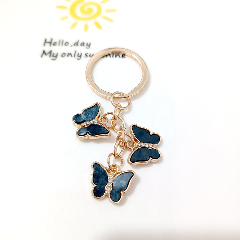 Cross-border new butterfly keychain European and American pendant key accessories schoolbag pendant decoration accessories wholesale
