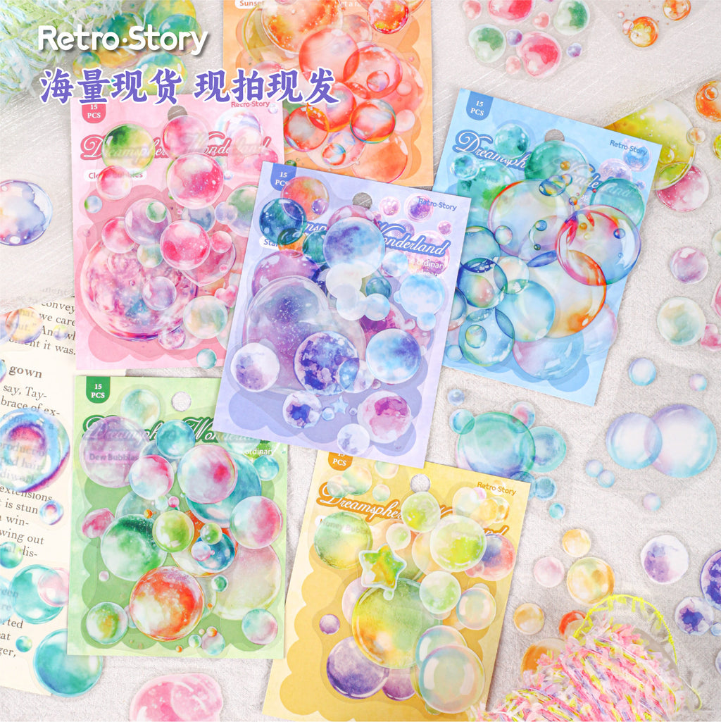 Retrostory Dream Bubble Wonderland Series Creative Bubble Base Handbook Landscaping Collage Paper Decorative Material Paper Sticker